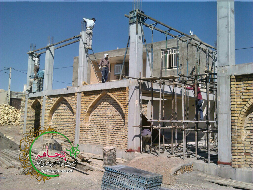 شروع عملیات اجرای سقف سالن سقاخانه حضرت ابوالفضل (ع)محله پنجاهه
